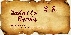 Mahailo Bumba vizit kartica